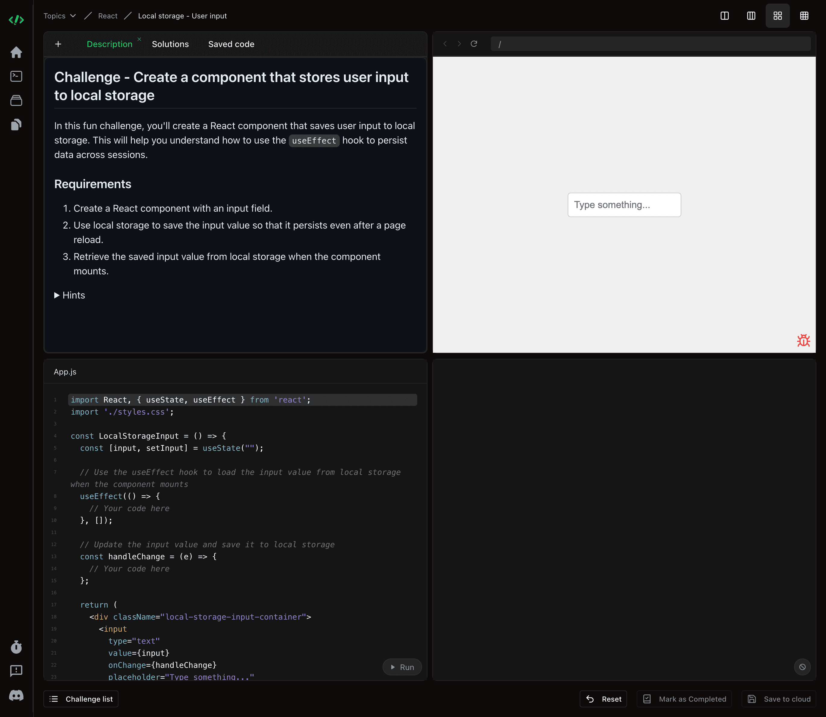 Code Playground screenshot